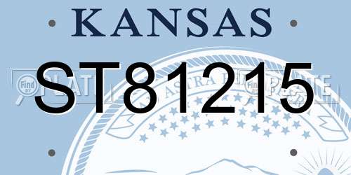 ST81215 Kansas License Plate