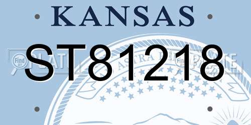 ST81218 Kansas License Plate