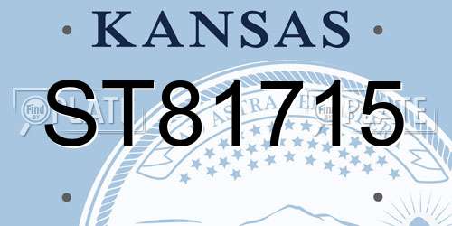 ST81715 Kansas License Plate