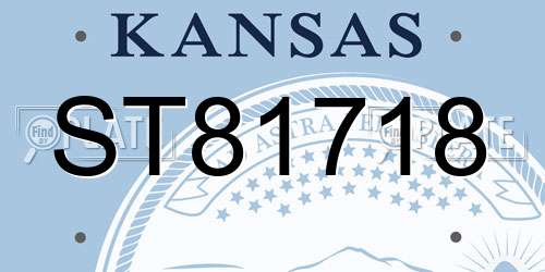 ST81718 Kansas License Plate