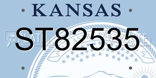ST82535 Kansas License Plate