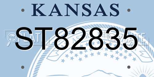 ST82835 Kansas License Plate