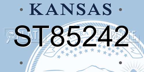 ST85242 Kansas License Plate