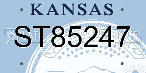 ST85247 Kansas License Plate