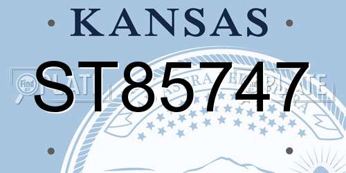 ST85747 Kansas License Plate