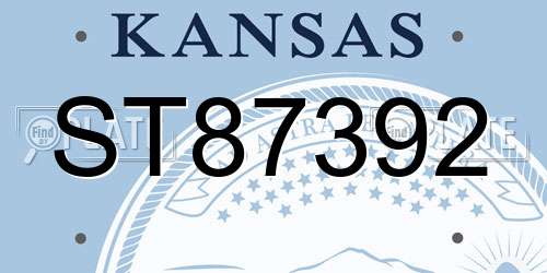 ST87392 Kansas License Plate