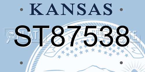 ST87538 Kansas License Plate