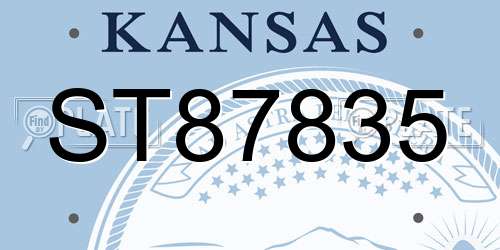 ST87835 Kansas License Plate