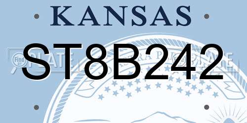 ST8B242 Kansas License Plate