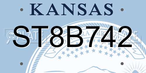 ST8B742 Kansas License Plate