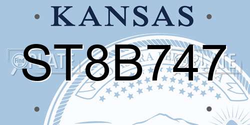 ST8B747 Kansas License Plate