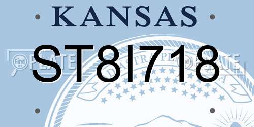 ST8I718 Kansas License Plate
