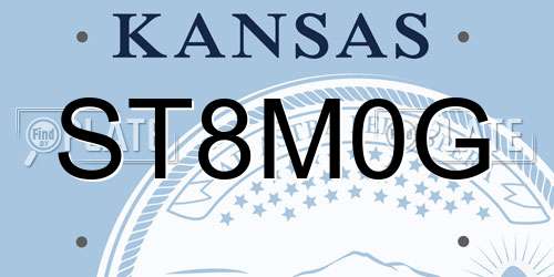 ST8M0G Kansas License Plate