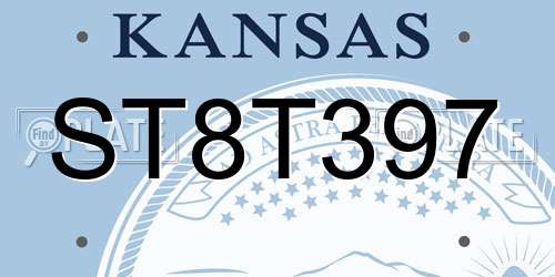 ST8T397 Kansas License Plate