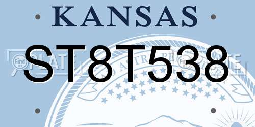 ST8T538 Kansas License Plate