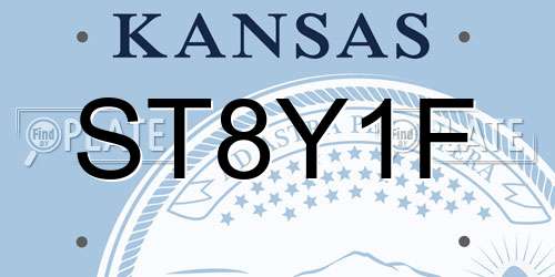 ST8Y1F Kansas License Plate