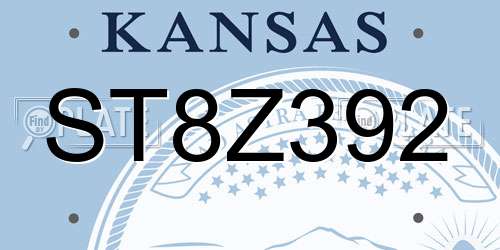 ST8Z392 Kansas License Plate
