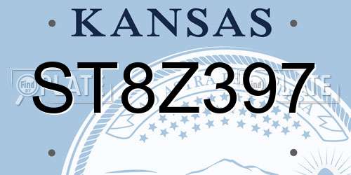 ST8Z397 Kansas License Plate
