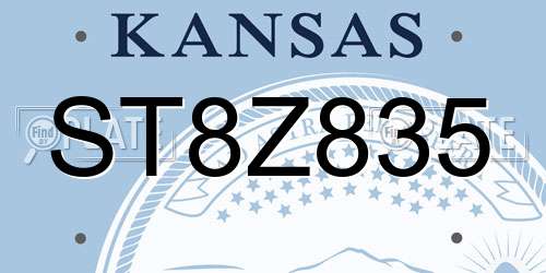 ST8Z835 Kansas License Plate