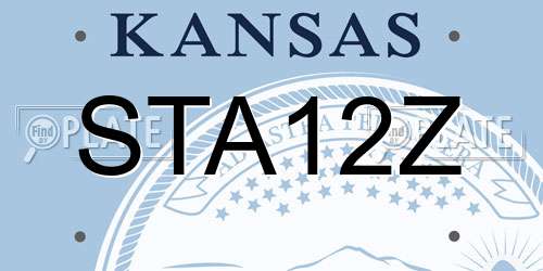 STA12Z Kansas License Plate