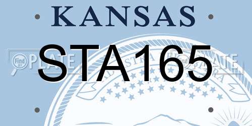 STA165 Kansas License Plate