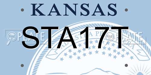 STA17T Kansas License Plate