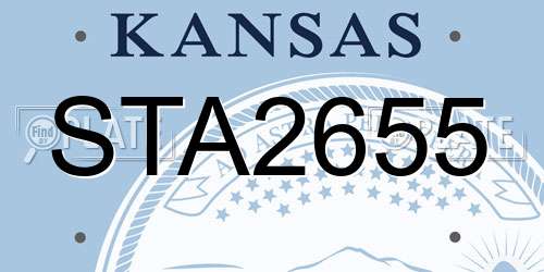 STA2655 Kansas License Plate