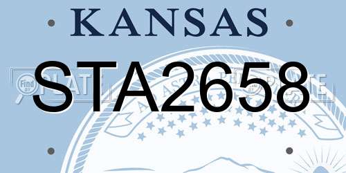 STA2658 Kansas License Plate