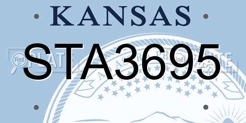 STA3695 Kansas License Plate