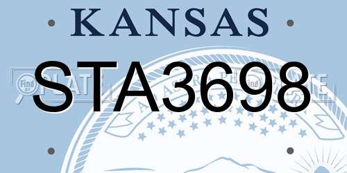 STA3698 Kansas License Plate