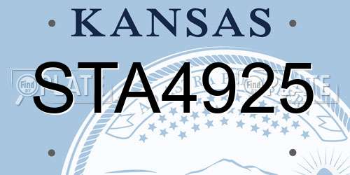 STA4925 Kansas License Plate