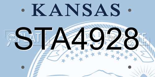 STA4928 Kansas License Plate