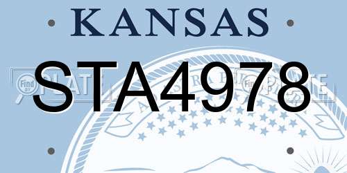 STA4978 Kansas License Plate