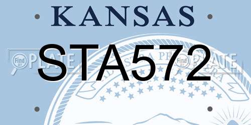 STA572 Kansas License Plate