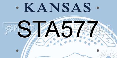 STA577 Kansas License Plate