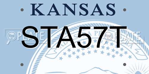 STA57T Kansas License Plate