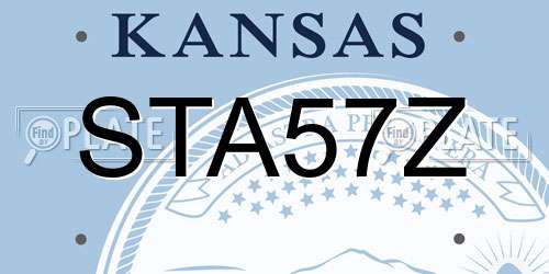 STA57Z Kansas License Plate