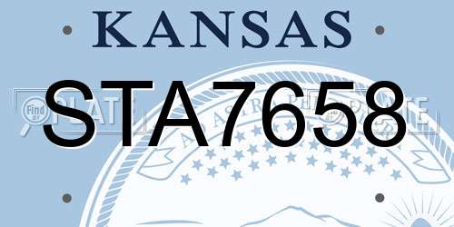 STA7658 Kansas License Plate