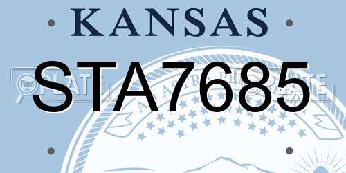 STA7685 Kansas License Plate