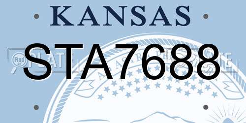 STA7688 Kansas License Plate