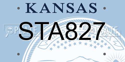 STA827 Kansas License Plate