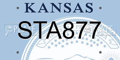 STA877 Kansas License Plate