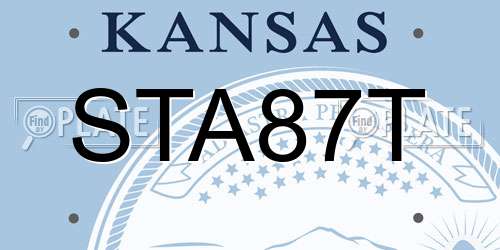 STA87T Kansas License Plate