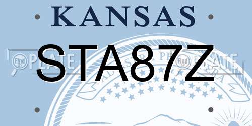 STA87Z Kansas License Plate
