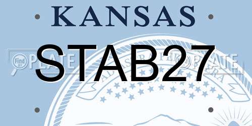 STAB27 Kansas License Plate