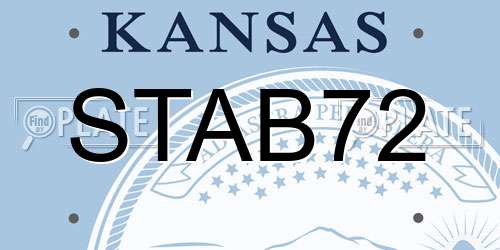 STAB72 Kansas License Plate