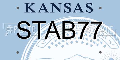 STAB77 Kansas License Plate