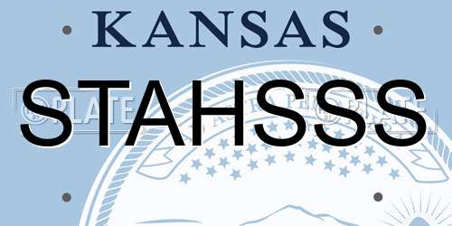 STAHSSS Kansas License Plate