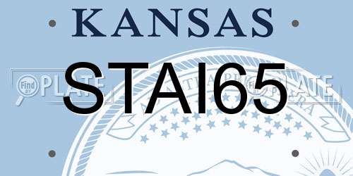 STAI65 Kansas License Plate