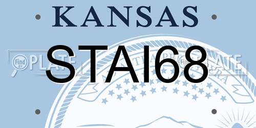 STAI68 Kansas License Plate